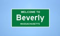Beverly, Massachusetts city limit sign. Town sign from the USA.