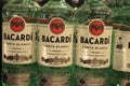 Beverwijk, the Netherlands, december 15th 2018: Bacardi Rum bottles in liquor store Royalty Free Stock Photo