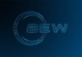 BEW low poly letter logo vector design. BEW Royalty Free Stock Photo