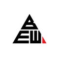 BEW triangle letter logo design with triangle shape. BEW triangle logo design monogram. BEW triangle vector logo template with red Royalty Free Stock Photo