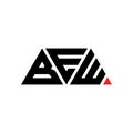 BEW triangle letter logo design with triangle shape. BEW triangle logo design monogram. BEW triangle vector logo template with red Royalty Free Stock Photo