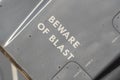 Beware of blast warning stencil on Bell-Boeing CV-22B Osprey engine exhaust