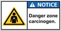 Beware of carcinogens Please. be careful of chemical hazards.,sign notice.
