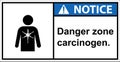 Beware of carcinogens Please. be careful of chemical hazards.,sign notice.