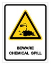 Beware Chemical Spill Symbol Sign ,Vector Illustration, Isolate On White Background Label .EPS10