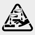 Beware Corrosive Substance Symbol Isolate On White Background,Vector Illustration Royalty Free Stock Photo