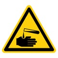 Beware Corrosives Symbol, Vector Illustration, Isolate On White Background Label. EPS10 Royalty Free Stock Photo