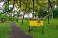 Beware of danger of falling coconuts sign Royalty Free Stock Photo