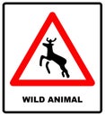 Beware deer crossing warning traffic signs. Royalty Free Stock Photo