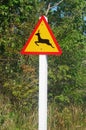 Beware of deer signs, Be careful of animals