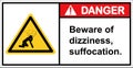 beware of dizziness, suffocation.,Danger sign