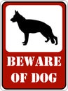 Beware of dog sign