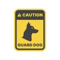 Beware dog yellow vector sign Royalty Free Stock Photo