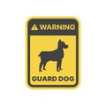 Beware dog yellow vector sign Royalty Free Stock Photo