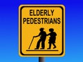 Beware elderly people sign Royalty Free Stock Photo