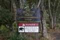 Beware elephant sign at the top of mountain plateau at Phu Kradueng National Park