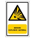 Beware Explosive Material Symbol, Vector Illustration, Isolate White On Background Label. EPS10 Royalty Free Stock Photo