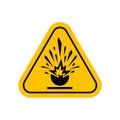 Beware explosive symbol sign, explosive warning caution sign, flammable icon Royalty Free Stock Photo