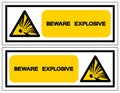 Beware Explosive Symbol Sign, Vector Illustration, Isolate On White Background Label .EPS10 Royalty Free Stock Photo