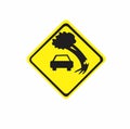 beware of fallen trees sign vector