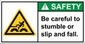 Beware of falling around the driving gear.,Safety sign