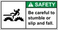 Beware of falling around the driving gear.,Safety sign