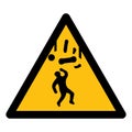 Beware Falling Objects Symbol Isolate On White Background,Vector Illustration EPS.10