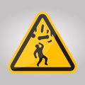 Beware Falling Objects Symbol Isolate On White Background,Vector Illustration EPS.10