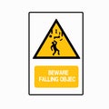 Beware Falling Objects Symbol, Vector Illustration, Isolated On White Background Icon