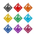 Beware Flammable Gas icon or logo, color set Royalty Free Stock Photo