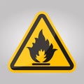 Beware Flammable Gas Symbol Isolate On White Background,Vector Illustration EPS.10 Royalty Free Stock Photo