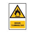 Beware Flammable Gas Symbol, Vector Illustration, Isolate On White Background Icon. EPS10 Royalty Free Stock Photo