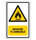 Beware Flammable Gas Symbol, Vector Illustration, Isolate On White Background Label. EPS10 Royalty Free Stock Photo