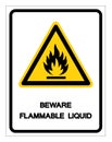 Beware Flammable Liquid Symbol Sign, Vector Illustration, Isolate On White Background Label .EPS10 Royalty Free Stock Photo
