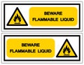 Beware Flammable Liquid Symbol Sign, Vector Illustration, Isolate On White Background Label .EPS10 Royalty Free Stock Photo