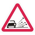 Beware grit warning of traffic signs, eps.