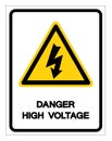 Beware High Voltage Symbol Sign, Vector Illustration, Isolated On White Background Label .EPS10 Royalty Free Stock Photo