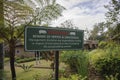 Beware of hippos and crocodiles sign warning for hotel guests