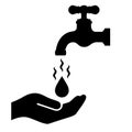 Beware of hot water vector warning sign Royalty Free Stock Photo