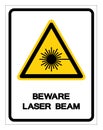 Beware Laser Beam Symbol,Vector Illustration, Isolate On White Background Label. EPS10 Royalty Free Stock Photo