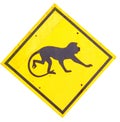 Beware of monkey sign Royalty Free Stock Photo