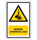 Beware Overhead Load Symbol, Vector Illustration, Isolated On White Background Label. EPS10