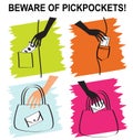 Beware of pickpockets Royalty Free Stock Photo