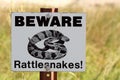 Beware Rattlesnakes Sign