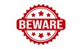 Beware Rubber Grunge Stamp Seal Stock Vector