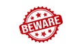 Beware Rubber Grunge Stamp Seal Stock Vector