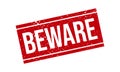 Beware Rubber Grunge Stamp Seal Stock Vector