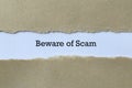 Beware of scam on paper Royalty Free Stock Photo