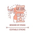 Beware of stains terracotta concept icon Royalty Free Stock Photo