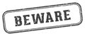 beware stamp. beware rectangular stamp on white background Royalty Free Stock Photo